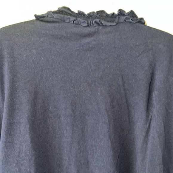 BODEN Alberta Button Front Ruffle Detail Navy Long Sleeve Top-18 - Picture 7 of 11